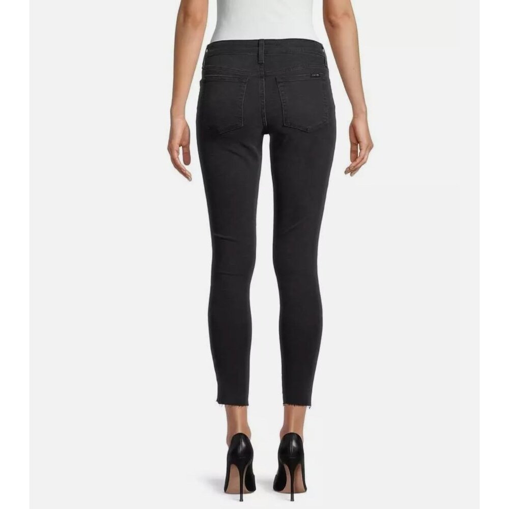 Size 28 Women's JOE'S JEANS FADED BLACK SKINNY JEANS Frayed Raw Cut Hems Stretch - Picture 11 of 11